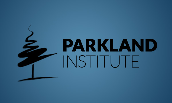 Dark Parkland Institute logo on blue background