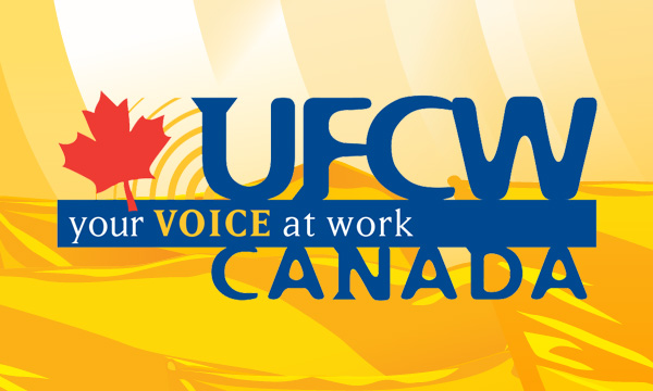 UFCW National colored logo on a yellow background